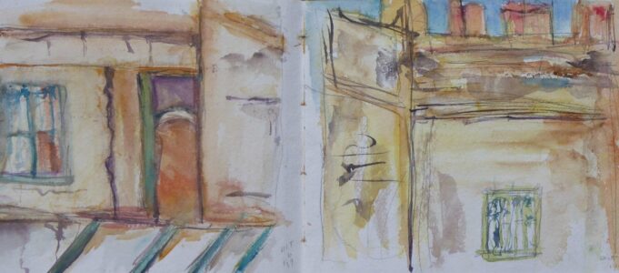 Sketch: Therese's kasbah studies