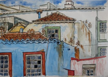 Sketch: Old town, Santa Cruz