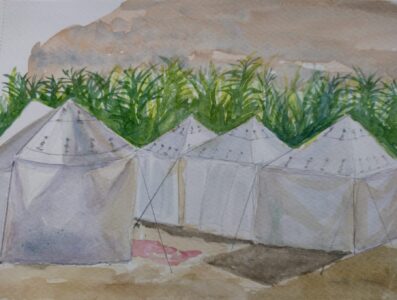 Sketch: Saharan tents (Mary-Rose)