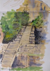 Sketch: Temple Steps