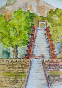 Sketch: Temple stairway, Annette