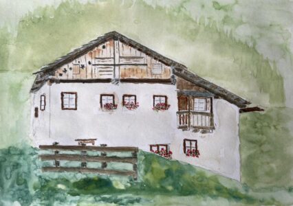 Sketch: Window boxes, Corvara - Nic