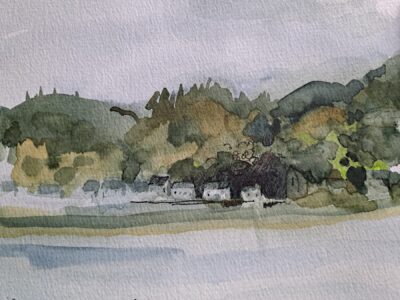 Sketch: Lochinver from the breakwater