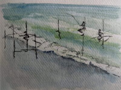 Sketch: Stilt fishermen