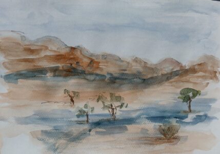 Sketch: Annette in the desert